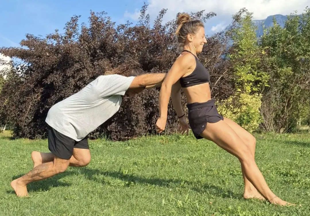 Agnese e Stefano in esercizio